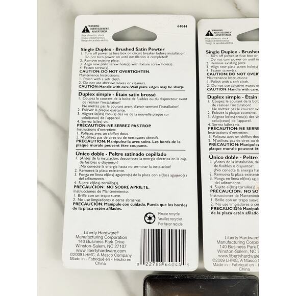 Brainerd Single Duplex Outlet + Single Switch Cover Plate Satin Pewter x3 - Picture 9 of 14